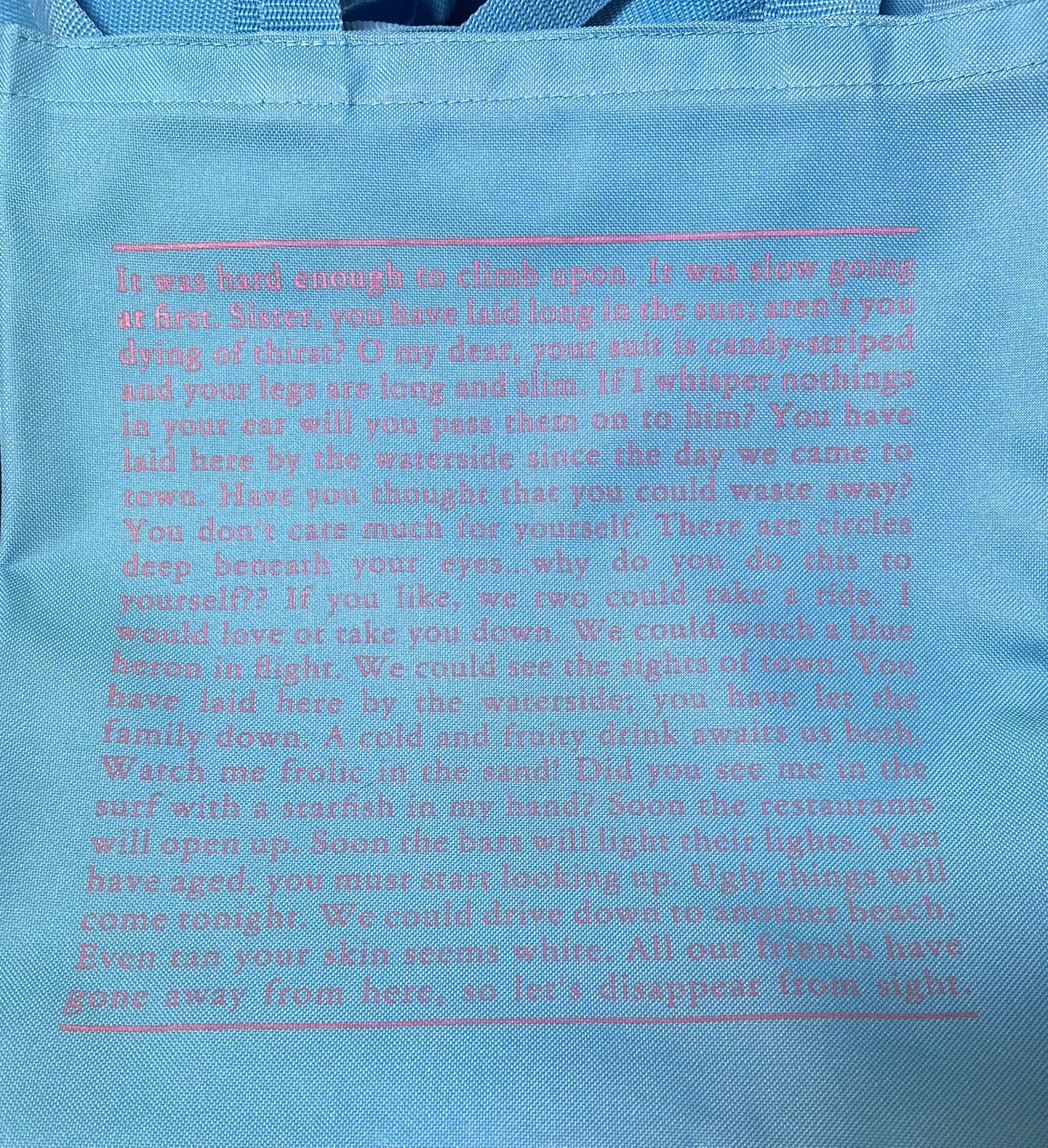 Gulf shores/ West Palm Beach record beach tote blue