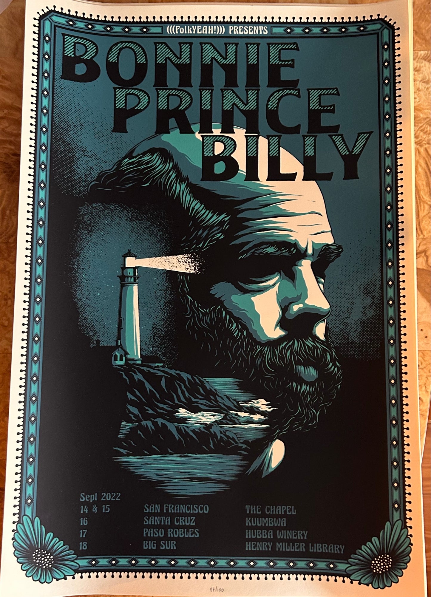 Bonny Prince Billy September 2022 California tour poster